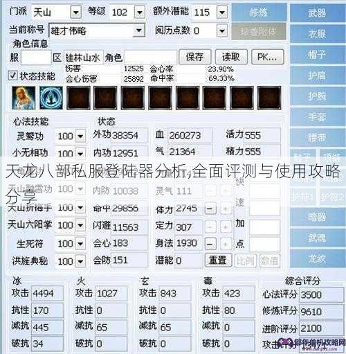 天龙八部私服登陆器分析,全面评测与使用攻略分享