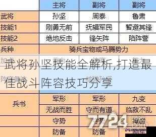 武将孙坚技能全解析,打造最佳战斗阵容技巧分享