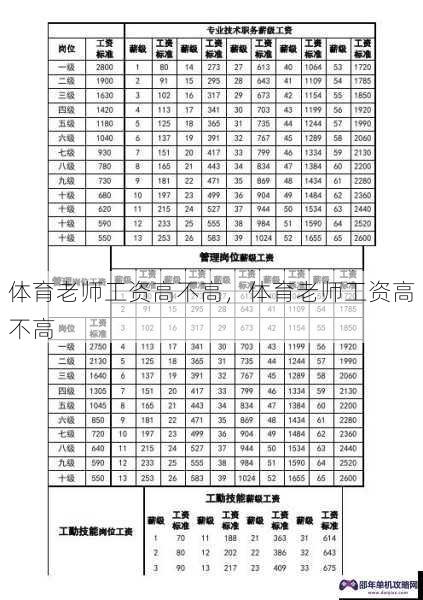 体育老师工资高不高，体育老师工资高不高