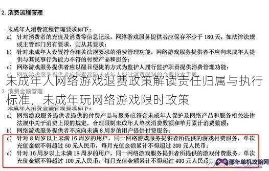 未成年人网络游戏退费政策解读责任归属与执行标准，未成年玩网络游戏限时政策