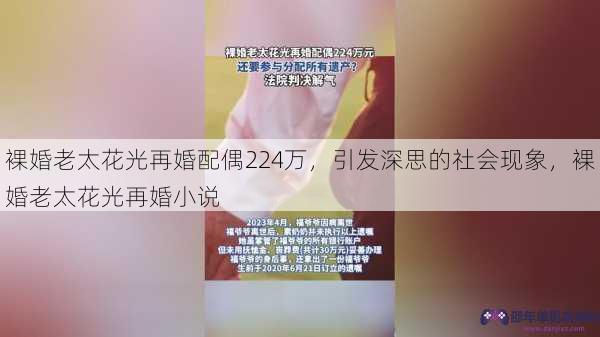 裸婚老太花光再婚配偶224万，引发深思的社会现象，裸婚老太花光再婚小说